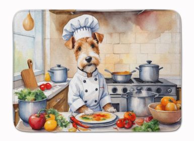 Fox Terrier The Chef Memory Foam Kitchen Mat Machine Washable Anti-Fatigue Mat Cushion Comfort Bath Mat or Kitchen Rug