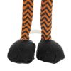 6.3x4.3x16" Fabric Standing Orange Gnome W/Black Gnome & Holding Banner, for Halloween Decor